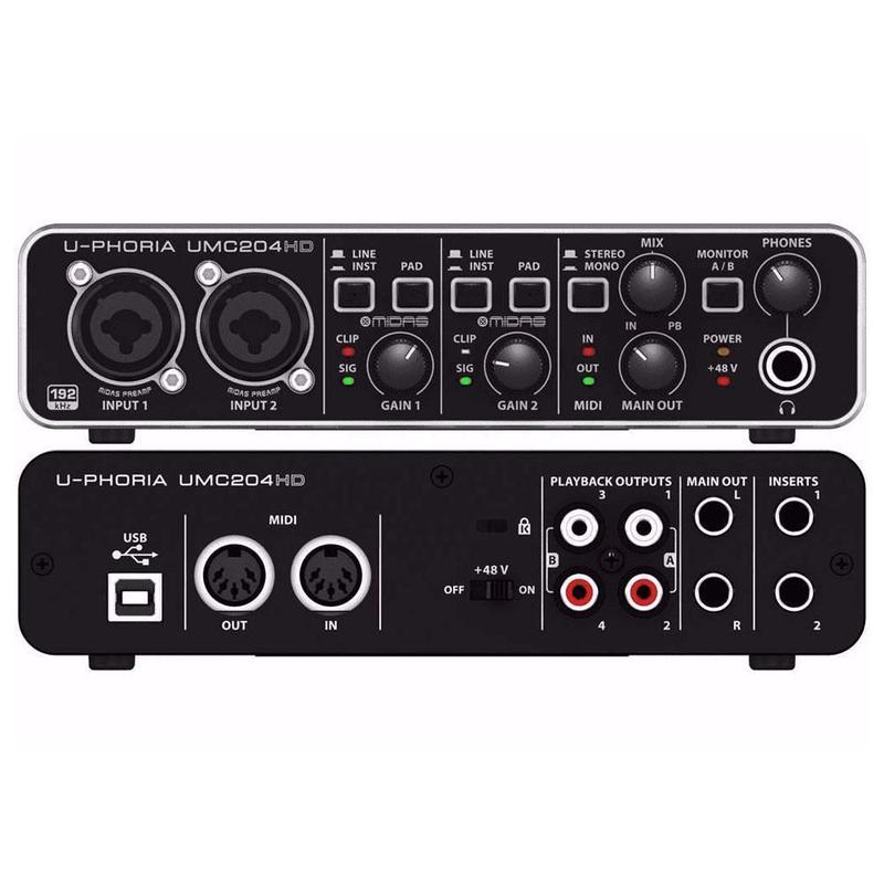 Behringer UMC204HD オーディオインターフェイス Interface de Áudio Behringer UMC204HD USB - Interface de Áudio